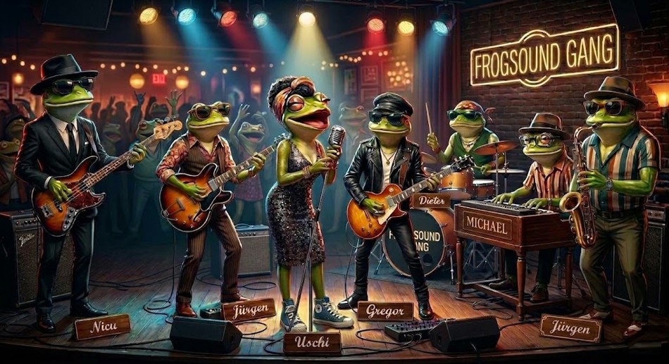 Die Frogsound Gang auf der Bühne